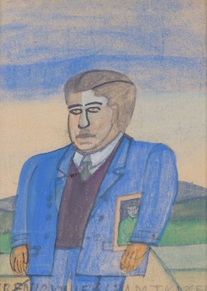   Nikifor Krynicki, PORTRET KURACJUSZA, LATA 50. XX W.