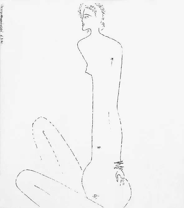 Jerzy Nowosielski, Akt siedzący, 1990