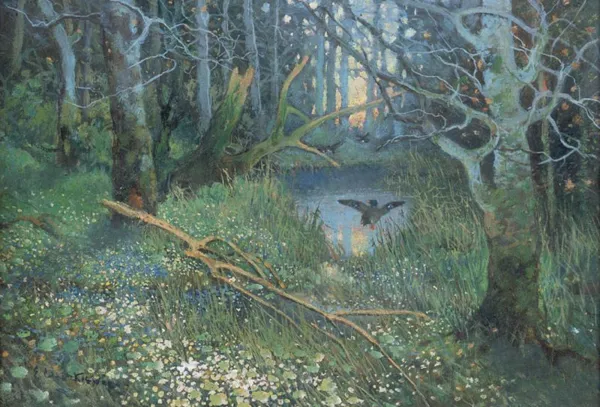 Edmund Cieczkiewicz, W bukowym lesie, ok. 1920