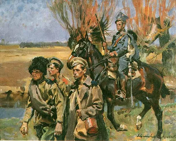 Wojciech Kossak, Ułan prowadzący jeńców rosyjskich