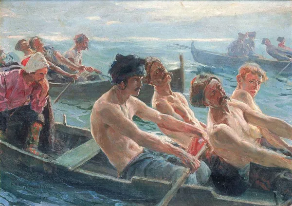 Feliks Michał Wygrzywalski, Kozacy w łodziach, 1917