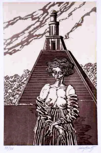 Jan Lebenstein, Półakt na tle wieży, 1985