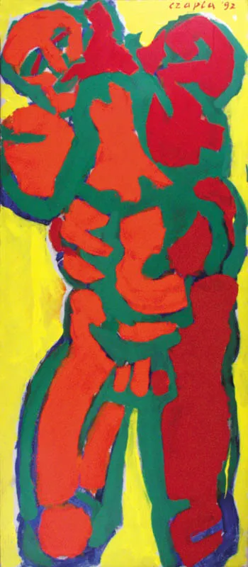 Marian Czapla, Bez tytułu (Akt męski klęczący), 1992