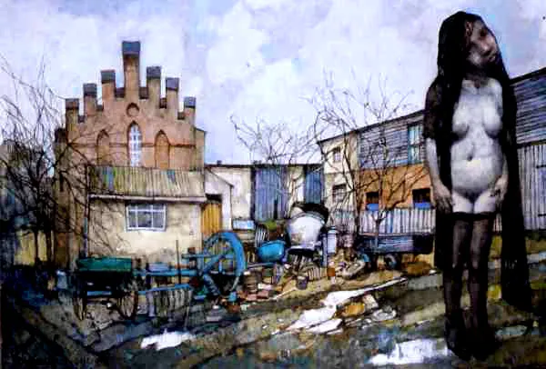 Jerzy Duda Gracz, Obraz 2414 (Rybokarty - Requiem dla PGR-u), 1999