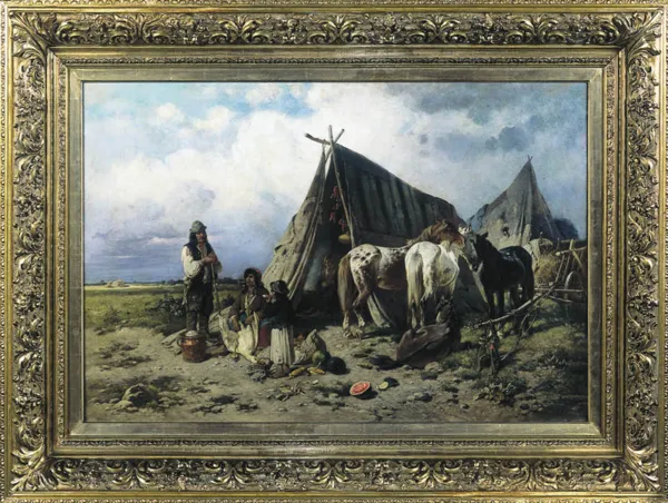 Adolf van der Venne, Obóz w puszcie, 1896 