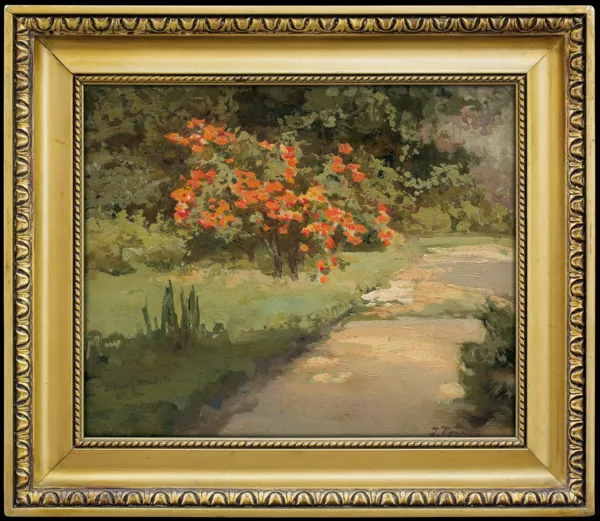 Iwan Trusz, ALEJKA OGRODOWA Z KWITNĄCYM KRZEWEM