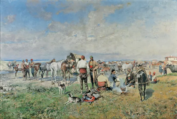 Tadeusz Ajdukiewicz, Targ koński - Na stepie, po 1890