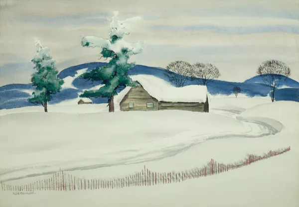 Rafał Malczewski, ŚWIEŻY ŚNIEG W GÓRACH LAURENTYŃSKICH, 1946