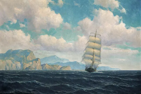 Adolf Schuhknecht, 28. Żaglowiec u wybrzeży Krety, 1925