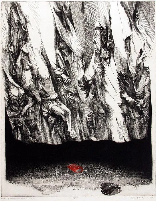 Andrzej Pietsch, Podróżni IV – zasłona, 1970