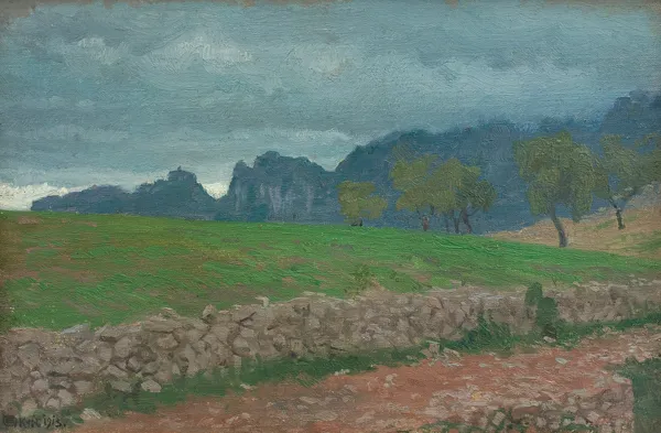 Edward Okuń, PEJZAŻ Z OKOLIC ROCCA DI MEZZO, 1913