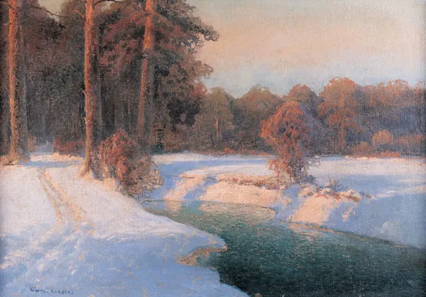Wiktor Korecki, 6. Pejzaż śnieżny o zachodzie, przed 1939