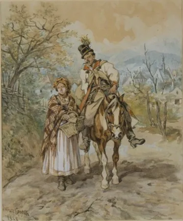 Juliusz Kossak, Powrót z miasta, 1888