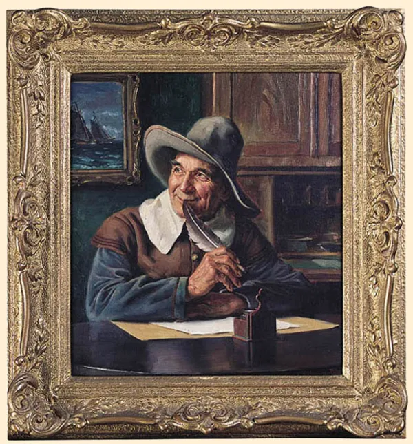 Emil J.F.  Kuhlmann, MĘŻCZYZNA PISZĄCY LIST, ok. 1930