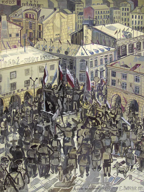 Edward Dwurnik, ŁÓDŹ - STARY RYNEK, 1983