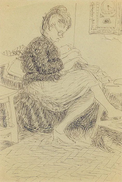 Erna Rosenstein, Starsza kobieta z robótką, ok. 1946