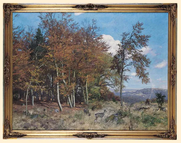 Josef  Schmitzberger, SARNY W JESIENNYM LESIE, przed 1900