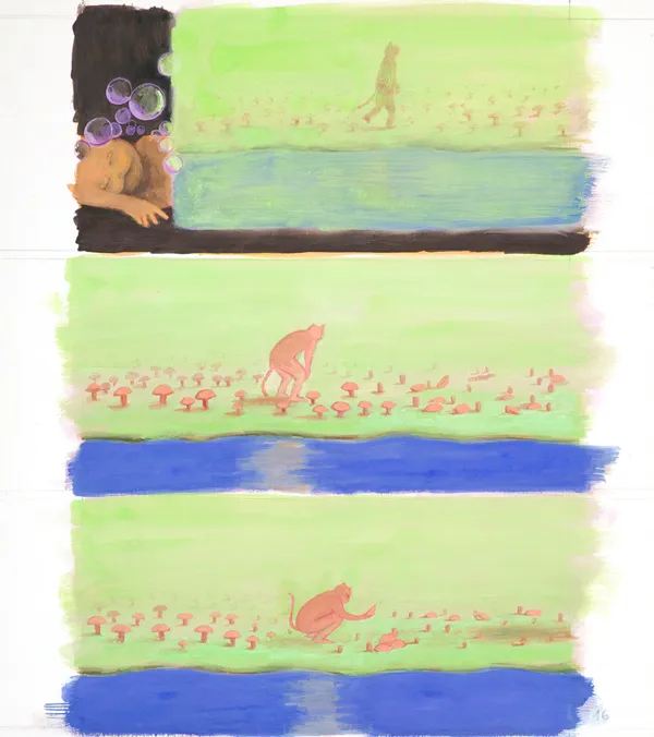 Maria Rostocka, Niedźwiedź, kot i królik, 2010