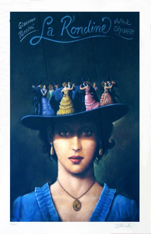 Rafał Olbiński, La Rondine (Plakat do opery Giacomo Pucciniego )