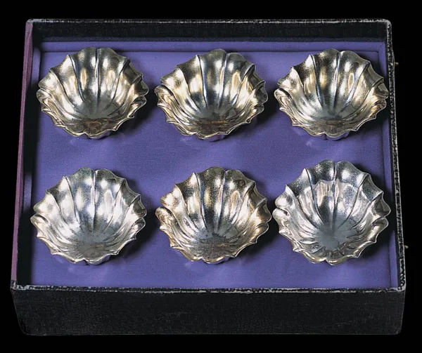 Autor nierozpoznany, KOMPLET 6 MISECZEK DO KAWIORU, II poł. XIX w