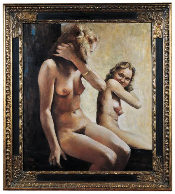 Fritz Hass, Akt dziewczęcy - odbicie w lustrze, 1941