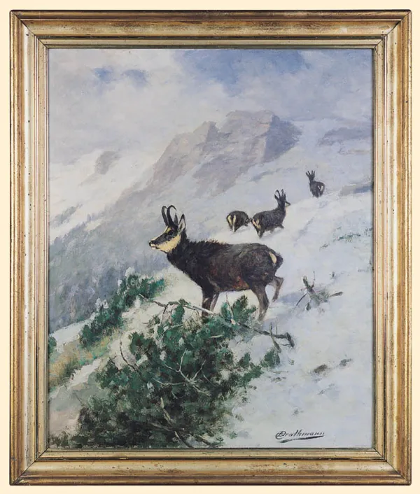 Johann Christoffer Drathmann, KOZICE NA ŚNIEGU, ok. 1900