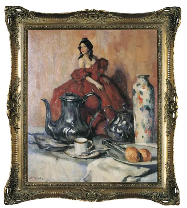 Walter Miehe, 32. Martwa natura z porcelanową figurką, ok. 1930