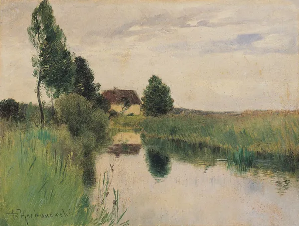 Roman Kochanowski, PEJZAŻ NADWODNY, przed 1900