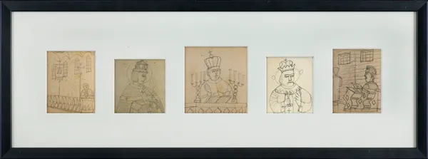 Nikifor Krynicki, PIĘĆ WSPÓŁOPRAWNYCH RYSUNKÓW OŁÓWKIEM