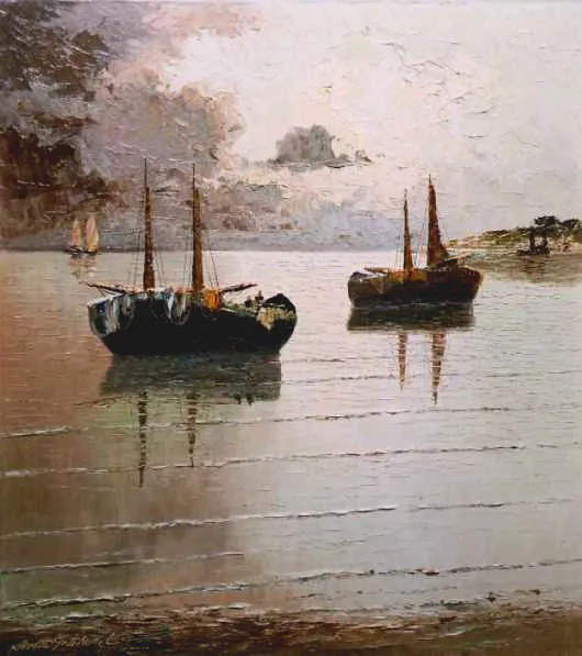 Georg Arnold, Łodzie na jeziorze, po 1945