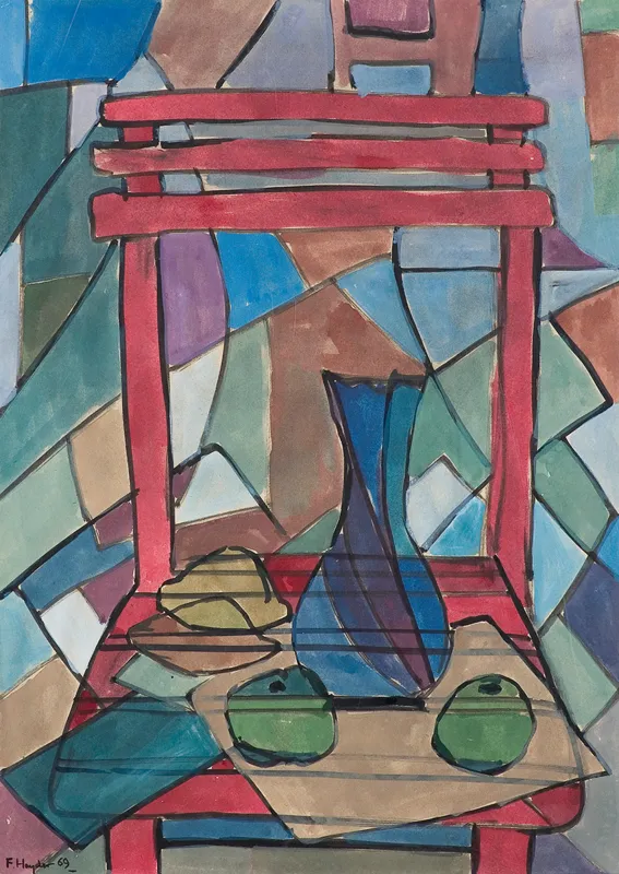 Fryderyk Antoni Hayder, MARTWA NATURA NA KRZEŚLE, 1969