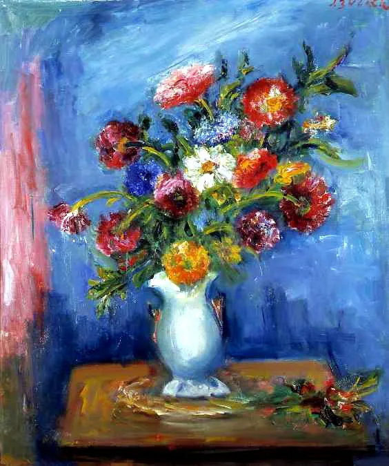 Jakub (Jacques) Zucker, Kwiaty w białym wazonie, lata 70