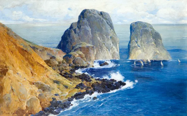 Tadeusz Popiel, CAPRI, SKAŁY FARAGLIONI, ok. 1900