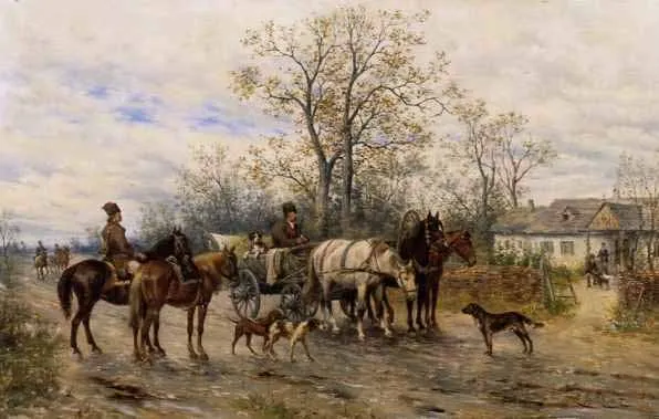Ludwik Gędłek, Wyjazd na polowanie, ok. 1890