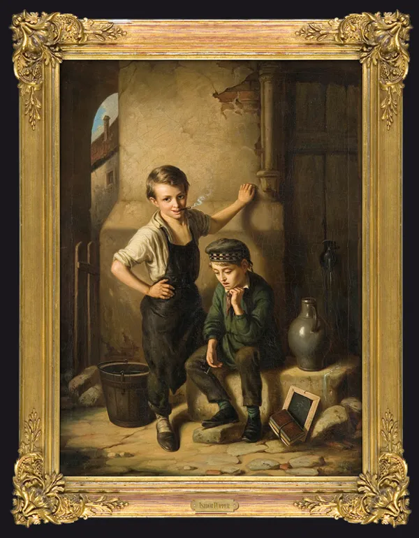 Isidor  Popper, PIERWSZY PAPIEROS UCZNIA, 1858