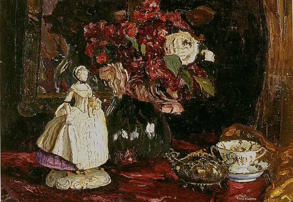 Carl Johan Nikolaus Piepho, Martwa natura z różami i porcelanową figurką