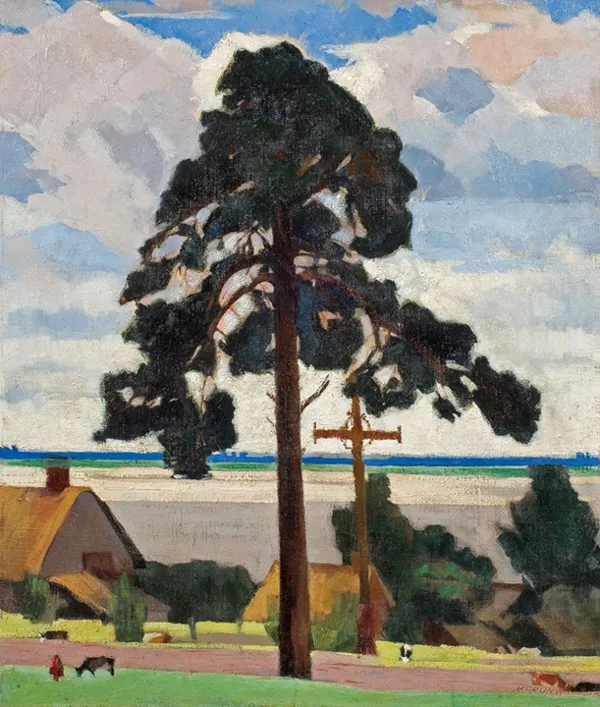 Henryk Grunwald, PEJZAŻ Z WYSOKĄ SOSNĄ, 1926