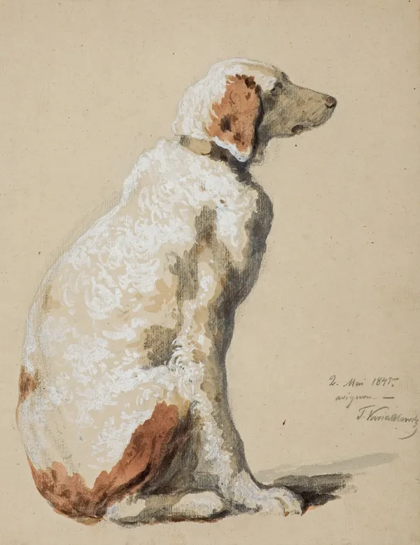 Teofil Kwiatkowski, SIEDZĄCY PIES, 1845