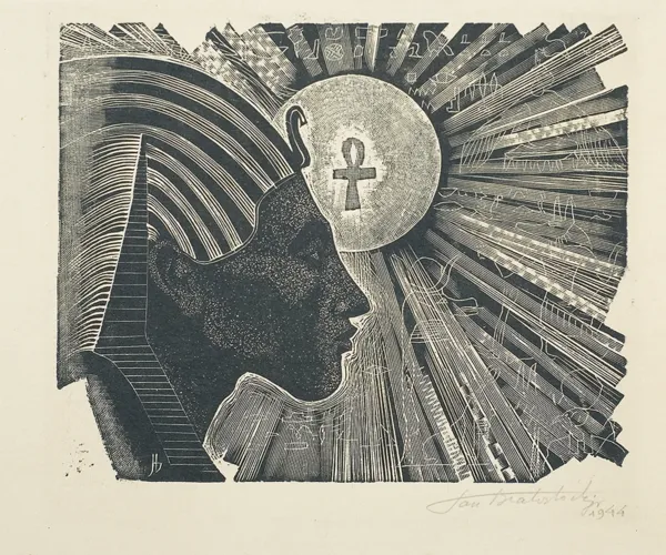 Jan Białostocki, Ilustracja do Hymnu do Słońca Amenofisa IV, 1944