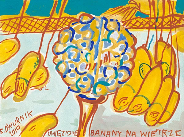 Edward Dwurnik, Uwięzione banany na wietrze, 2010