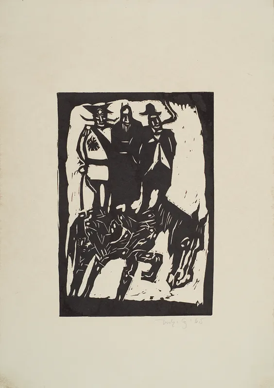 Jerzy Duda Gracz, Trzej na koniu, z cyklu Judaica, 1965