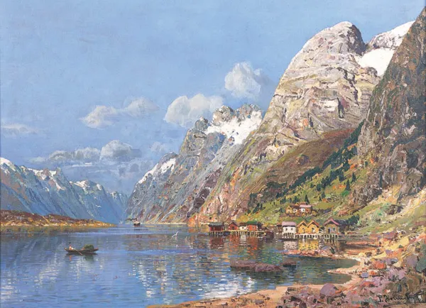 Karl Kaufmann, Pejzaż znad norweskich fiordów, ok. 1900