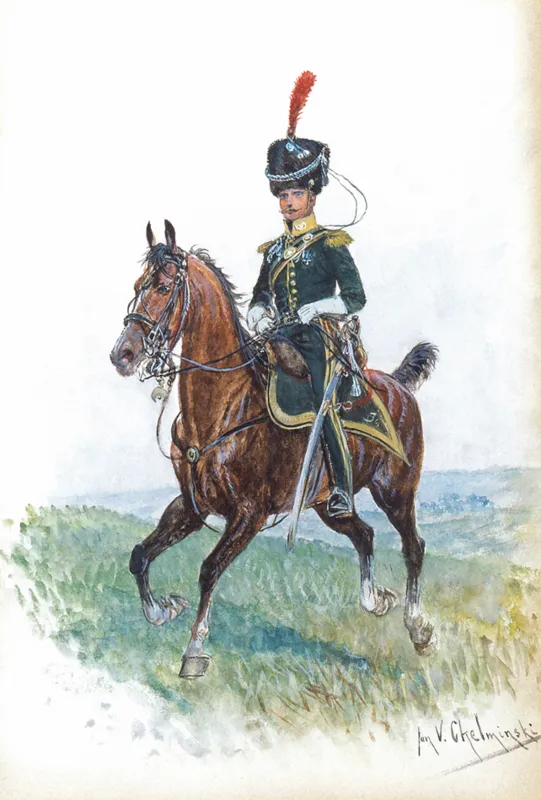 Jan Chełmiński, Oficer na koniu, przed 1900