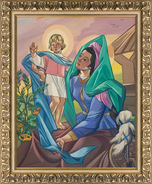 Zofia Stryjeńska, MADONNA Z DZIECIĄTKIEM, ok. 1950