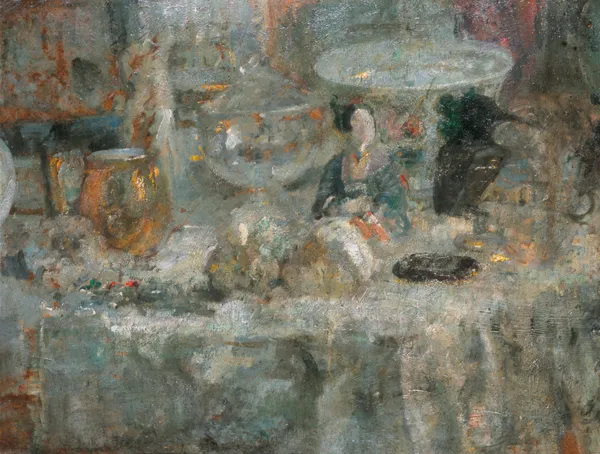 Olga Boznańska, Martwa natura z japońską figurką, 1923-1928