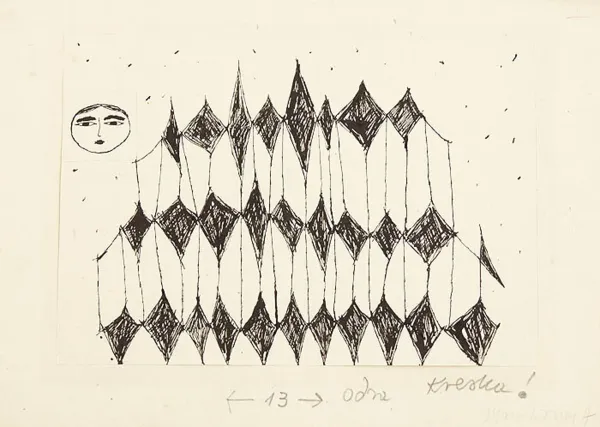 Alfons Mazurkiewicz, Kompozycja z twarzą (rys. do repr. w „Odrze