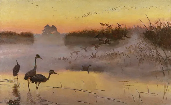 Józef Chełmoński, Świt - królestwo ptaków