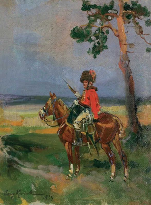 Jerzy Kossak, HUZAR NA PATROLU, 1929
