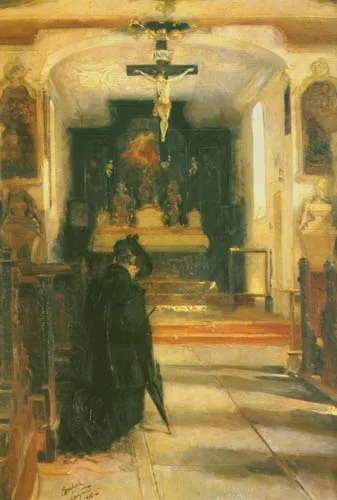 Leon Wyczółkowski, Modlitwa w kościółku w Bochni