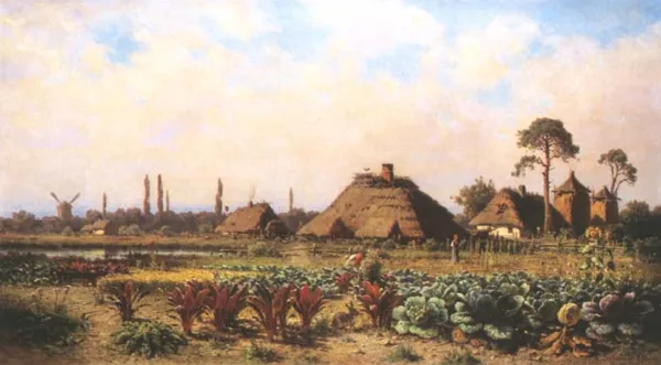 Aleksander Świeszewski, Krajobraz wiejski z wiatrakiem